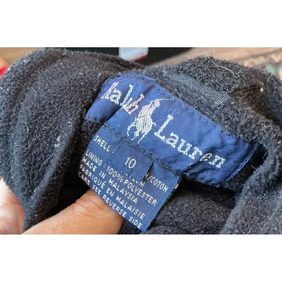 90s Polo Ralph Lauren Jacket Womens Reversible Full Zip Fleece Nylon Red Black M - Picture 8 of 8